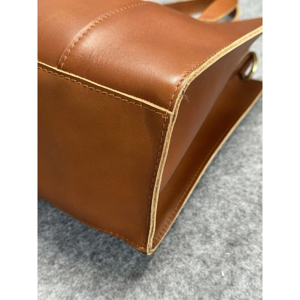 S-Zone Cow Split Leather Handbag Brown‎ Size Medium